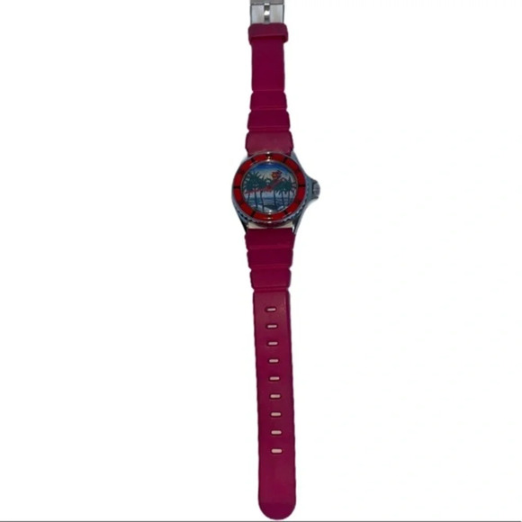 Vintage Watch Palm Tree & Sailboat Vtg 80s main image 4